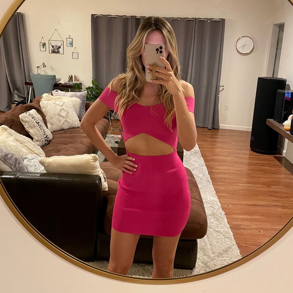 Superdown Hallie Cut Out Mini Dress - Hot Pink